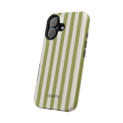 osbina | MagSafe compatible for iPhone | Verde Stripe Phone Case | Color Edit Collection