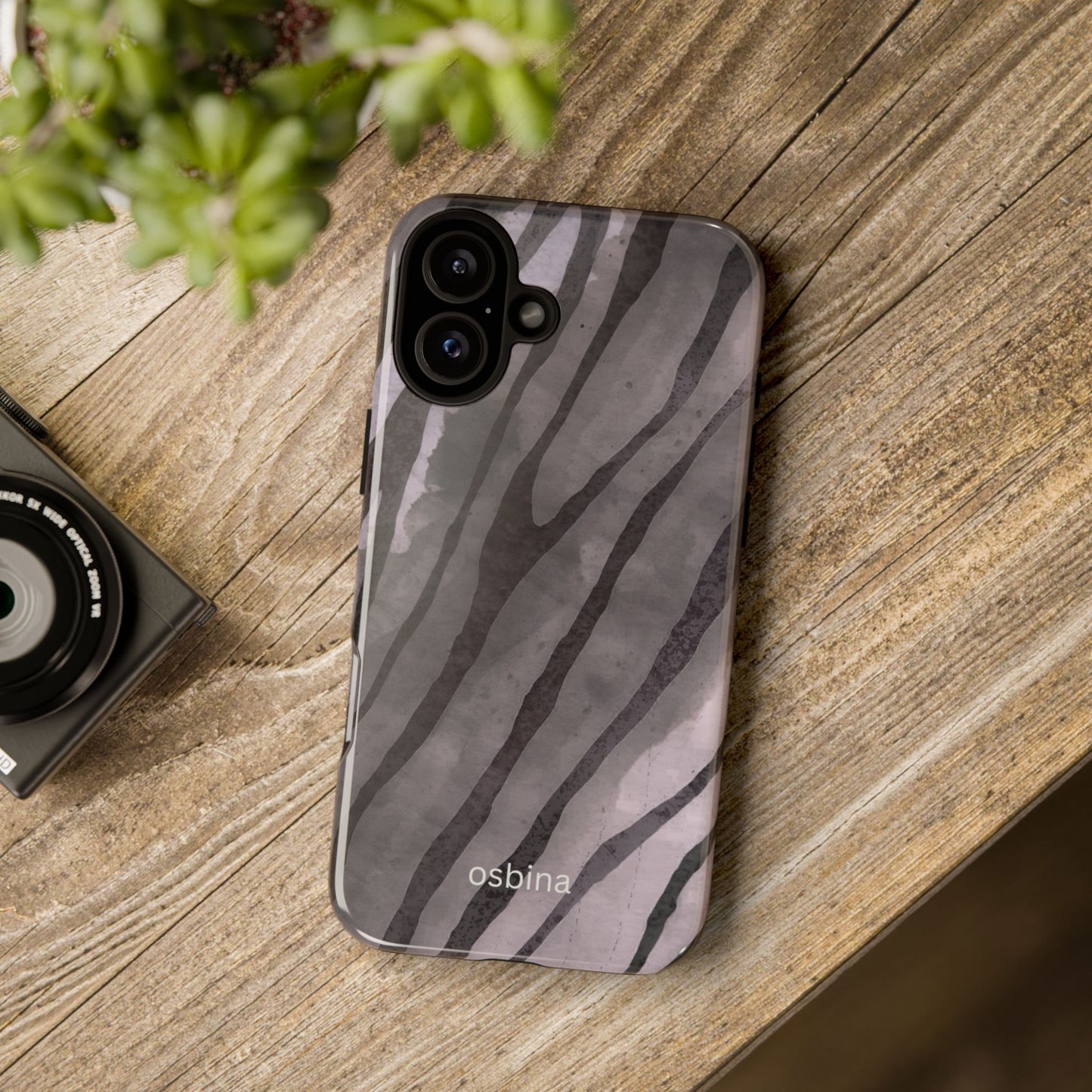osbina | Stripes on Point — The Muted Gray + Black Tiger Case | The Season Collective