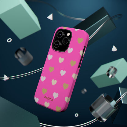 osbina | MagSafe compatible for iPhone | The Golden Hour Hearts Case | YAYOU Collection Supporting Shine Like Sable