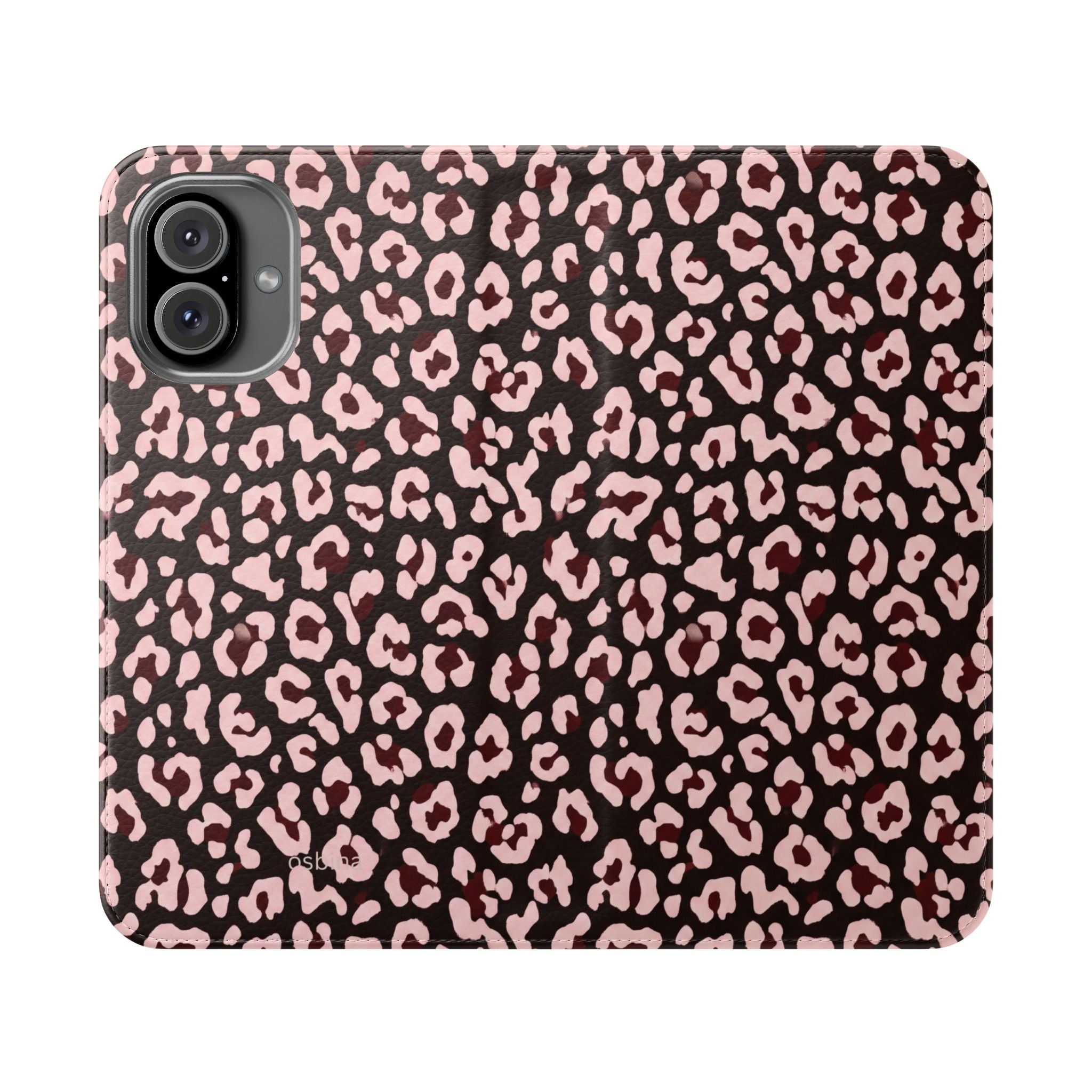 osbina | Wallet Flip Case for iPhone & Samsung | Chocolate Pink Leopard