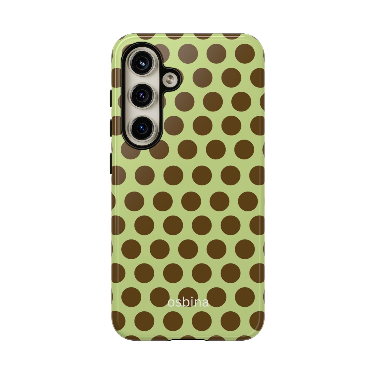 osbina | Chartreuse Cocoa Dots Phone Case | Color Edit Collection