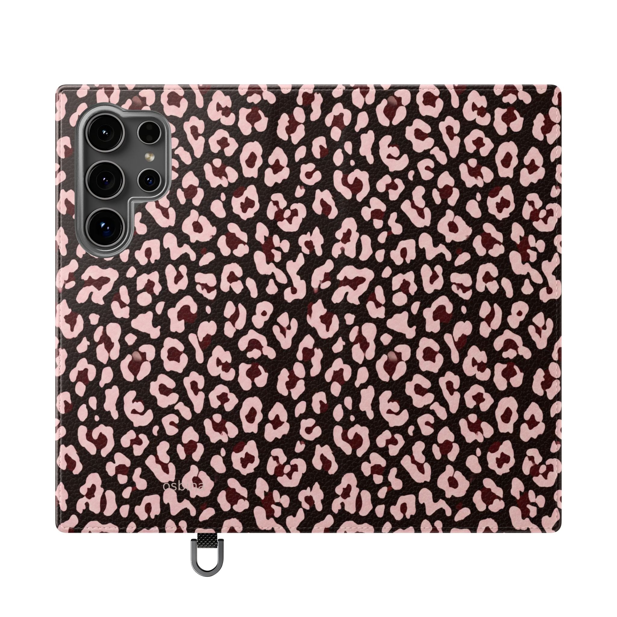 osbina | Wallet Flip Case for iPhone & Samsung | Chocolate Pink Leopard