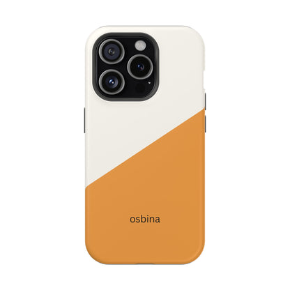 osbina | MagSafe Compatible for iPhone | Divide & Conquer — The Orange + White Split Diagonal Case | The Season Collective