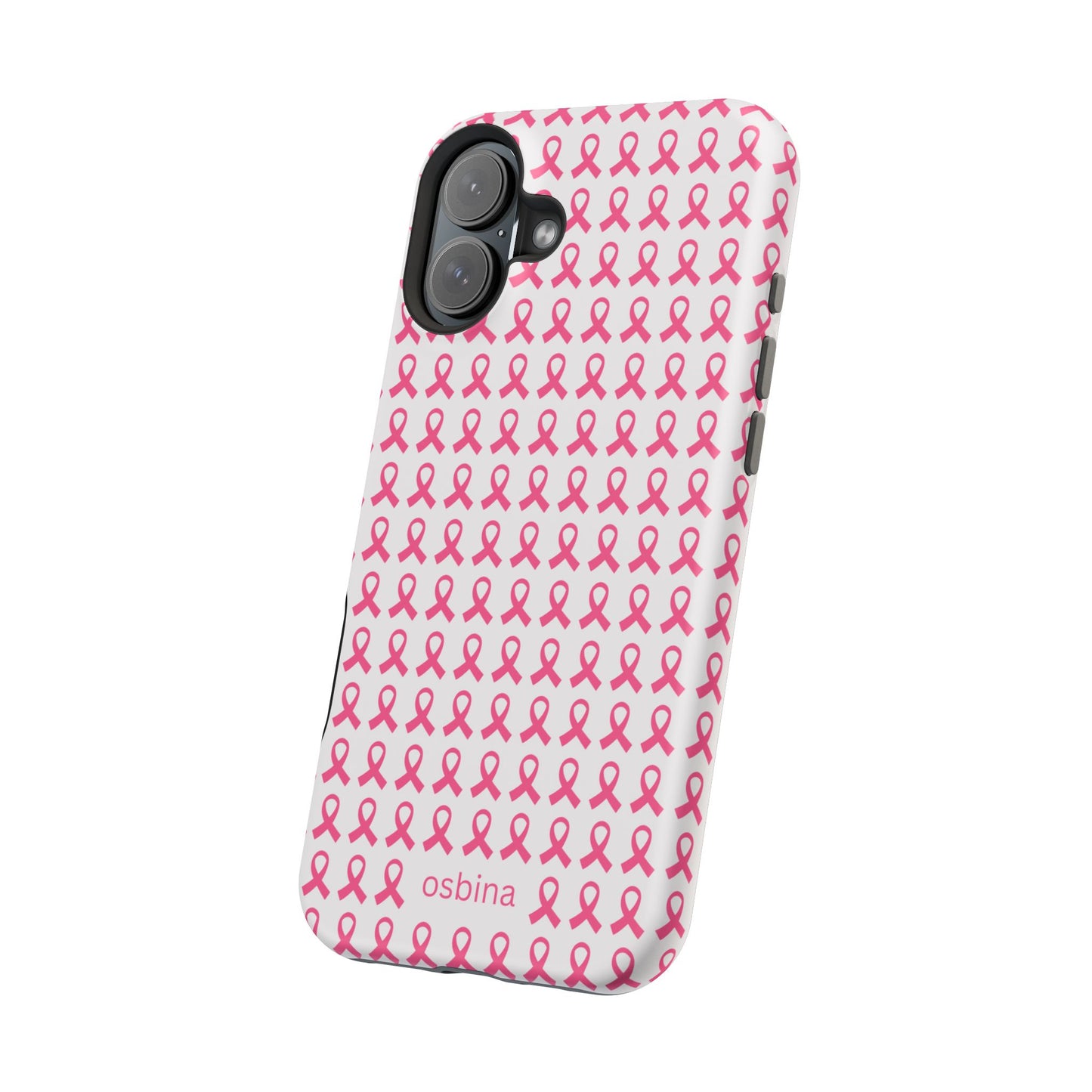 osbina |  MagSafe compatible for iPhone | Limited Edition The Side By Side Pink Ribbons Case in Light Pink + Soft Pink + Hot Pink | The Pink October Collection | Inspired By