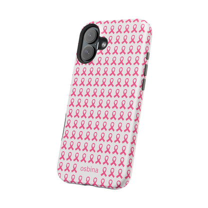osbina |  MagSafe compatible for iPhone | Limited Edition The Side By Side Pink Ribbons Case in Light Pink + Soft Pink + Hot Pink | The Pink October Collection | Inspired By