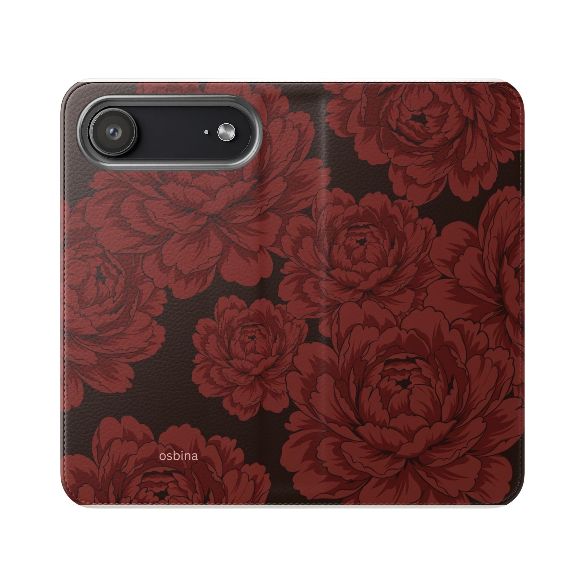 osbina | Wallet Flip Case for iPhone & Samsung | Oxblood Peony