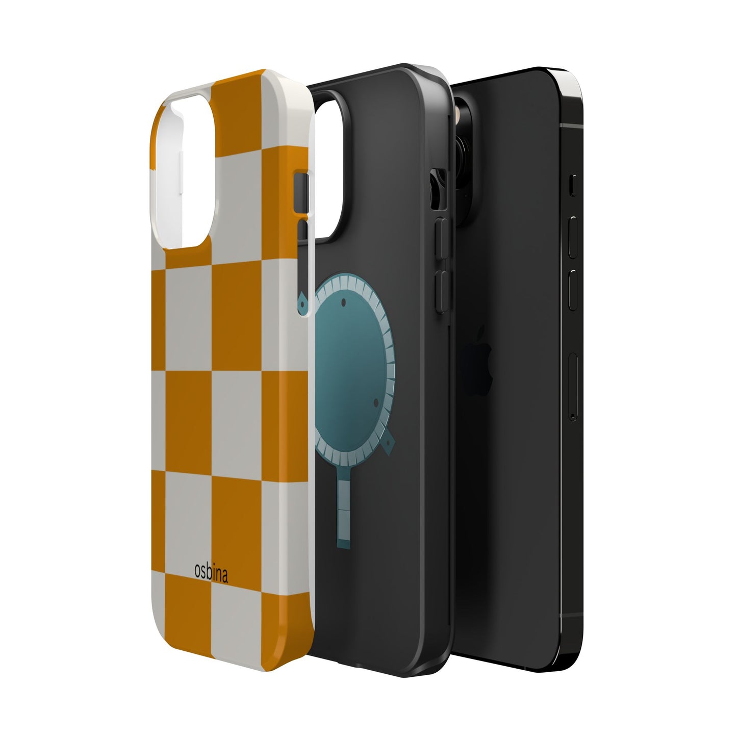 osbina | MagSafe Compatible for iPhone | Check You Out — The Orange + White Check Case | The Season Collective