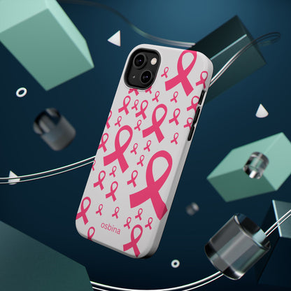osbina |  MagSafe compatible for iPhone | Limited Edition Strength in Ribbons Case in Light Pink + Soft Pink + Hot Pink | The Pink October Collection | Inspired By