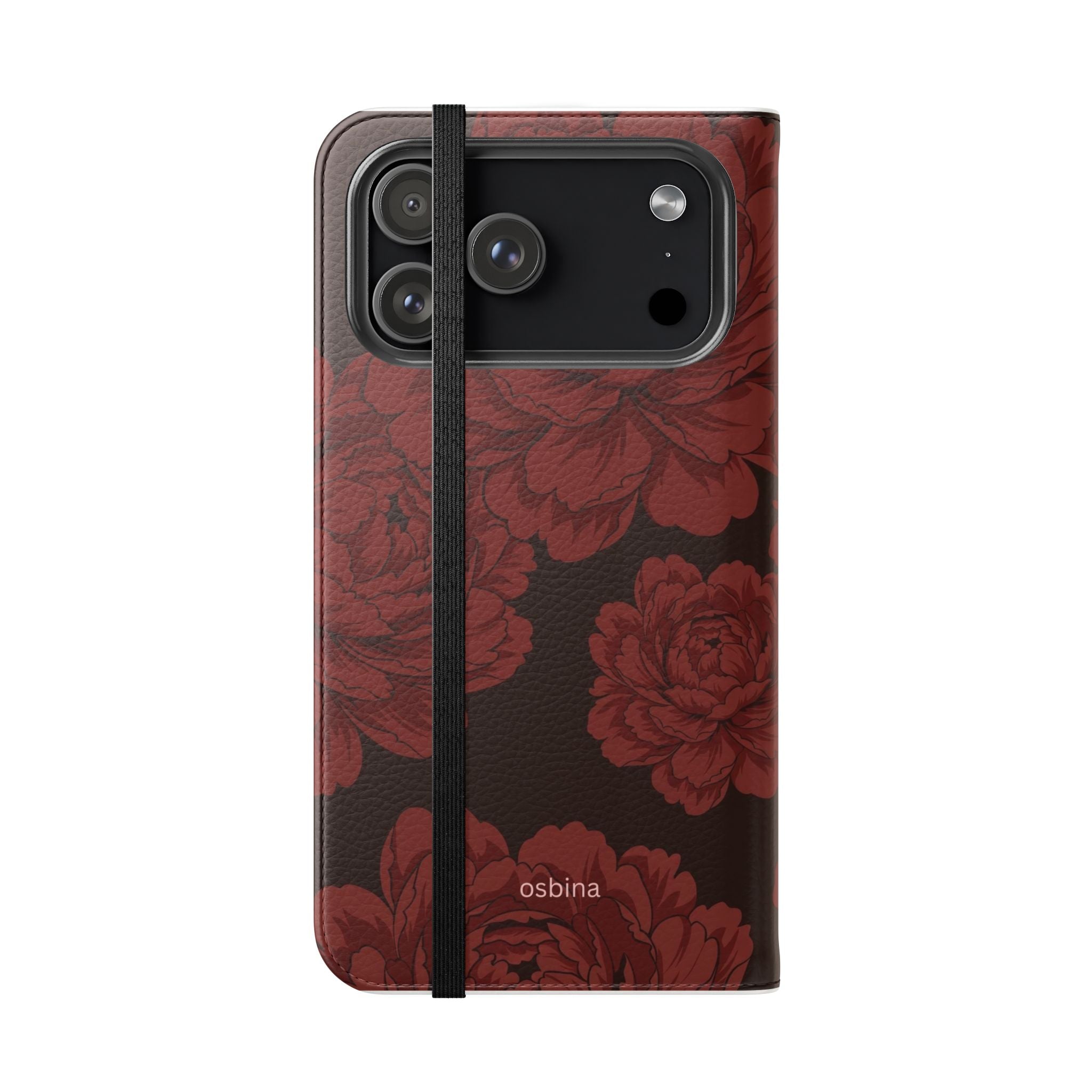 osbina | Wallet Flip Case for iPhone & Samsung | Oxblood Peony