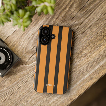 osbina | The Statement Stripe Case in Black + Orange | The Season Collective
