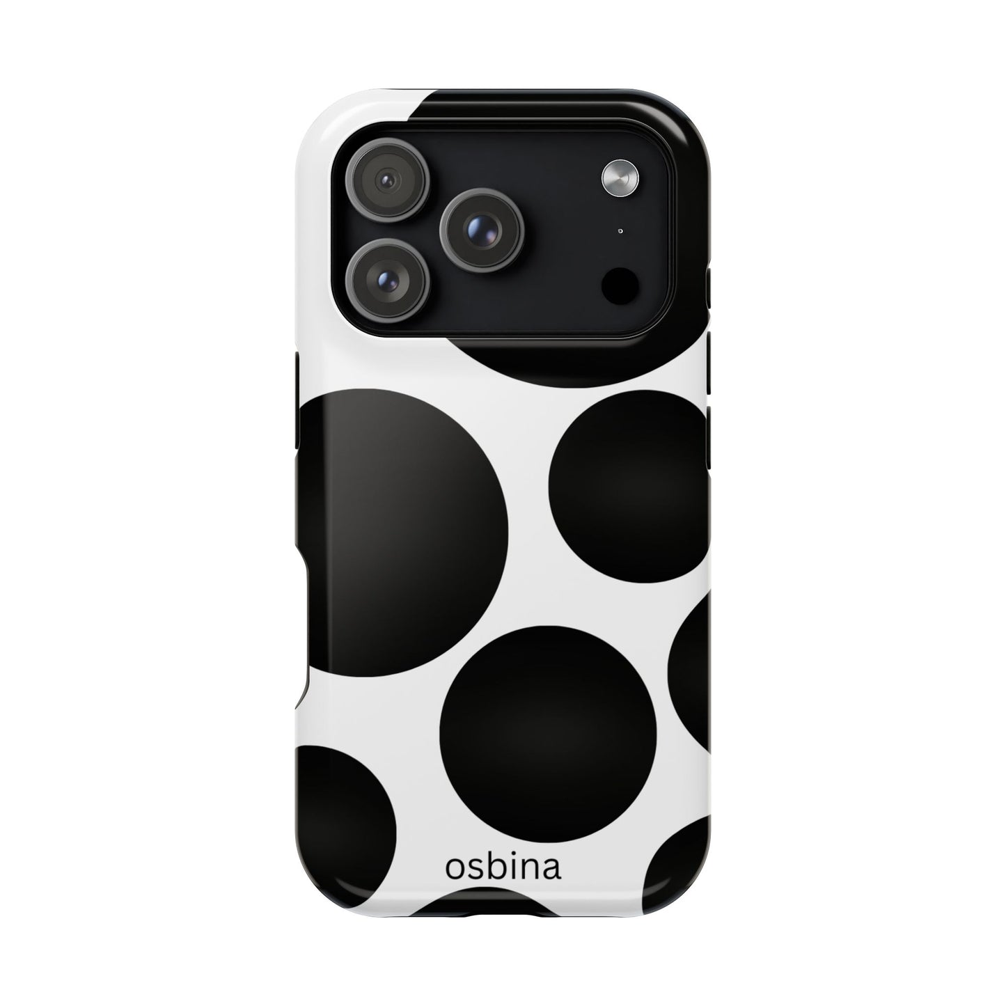 osbina | MagSafe compatible for iPhone | The Noir Bubbles Phone Case | Modern Muse Collection
