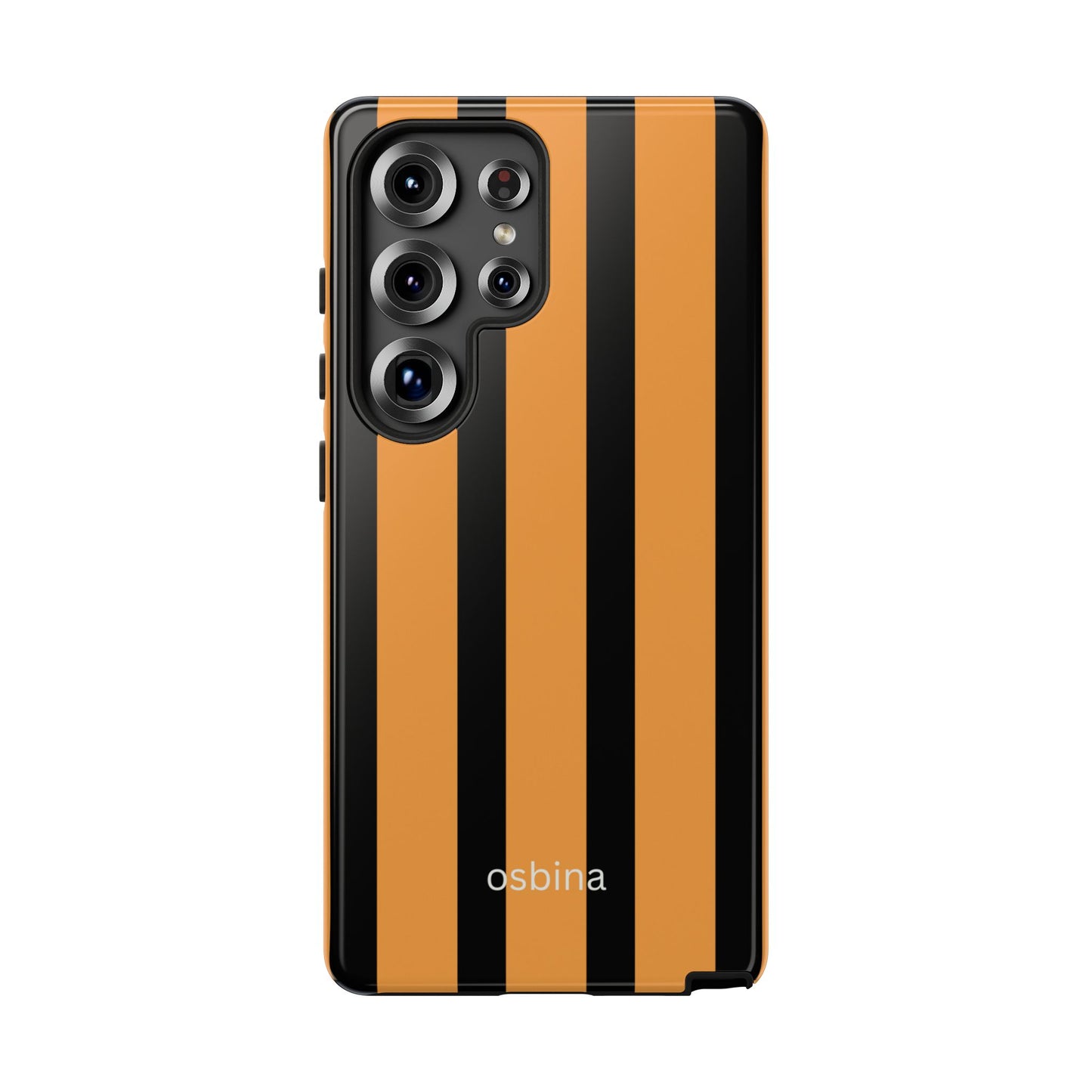 osbina | The Statement Stripe Case in Black + Orange | The Season Collective