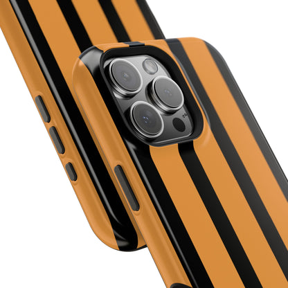 osbina | MagSafe Compatible for iPhone | The Statement Stripe Case in Black + Orange | The Season Collective