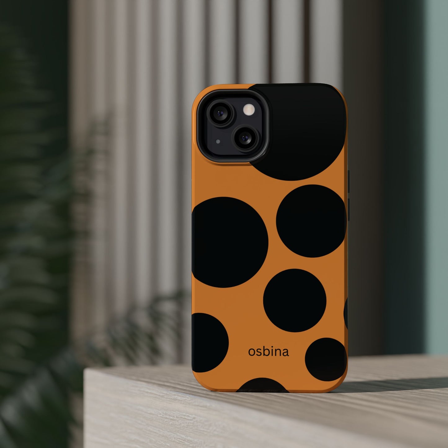 osbina | MagSafe Compatible for iPhone | The Bubble Statement Case in Orange + Black | The Season Collective