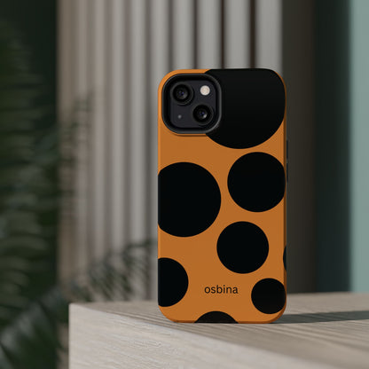 osbina | MagSafe Compatible for iPhone | The Bubble Statement Case in Orange + Black | The Season Collective