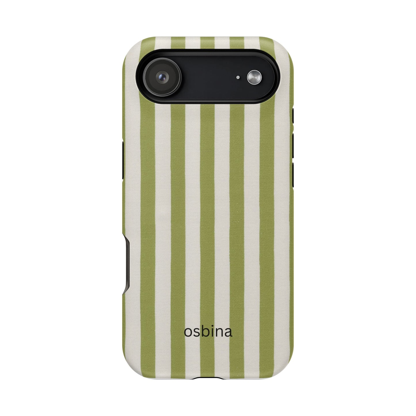 osbina | MagSafe compatible for iPhone | Verde Stripe Phone Case | Color Edit Collection