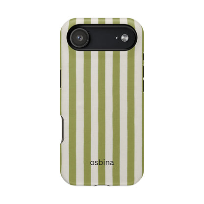 osbina | MagSafe compatible for iPhone | Verde Stripe Phone Case | Color Edit Collection