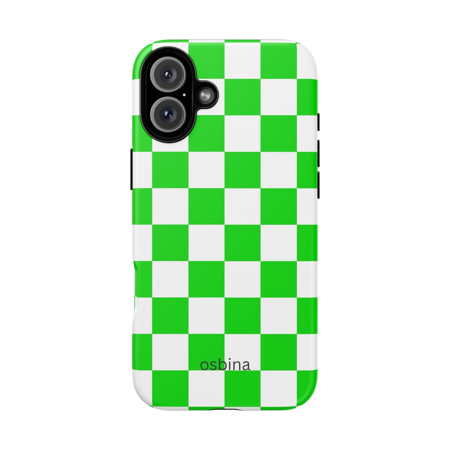 osbina | Neon Verdi Checks Phone Case | Color Edit Collection