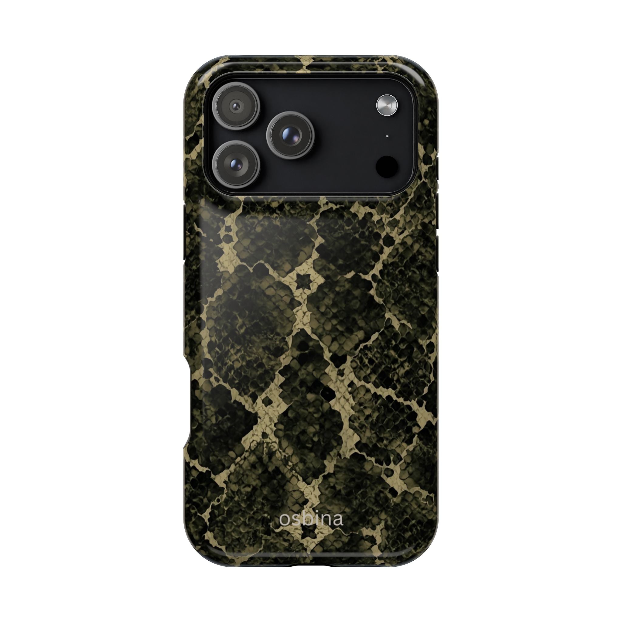 osbina | MagSafe for iPhone | The Olive Snakeskin Designer Case