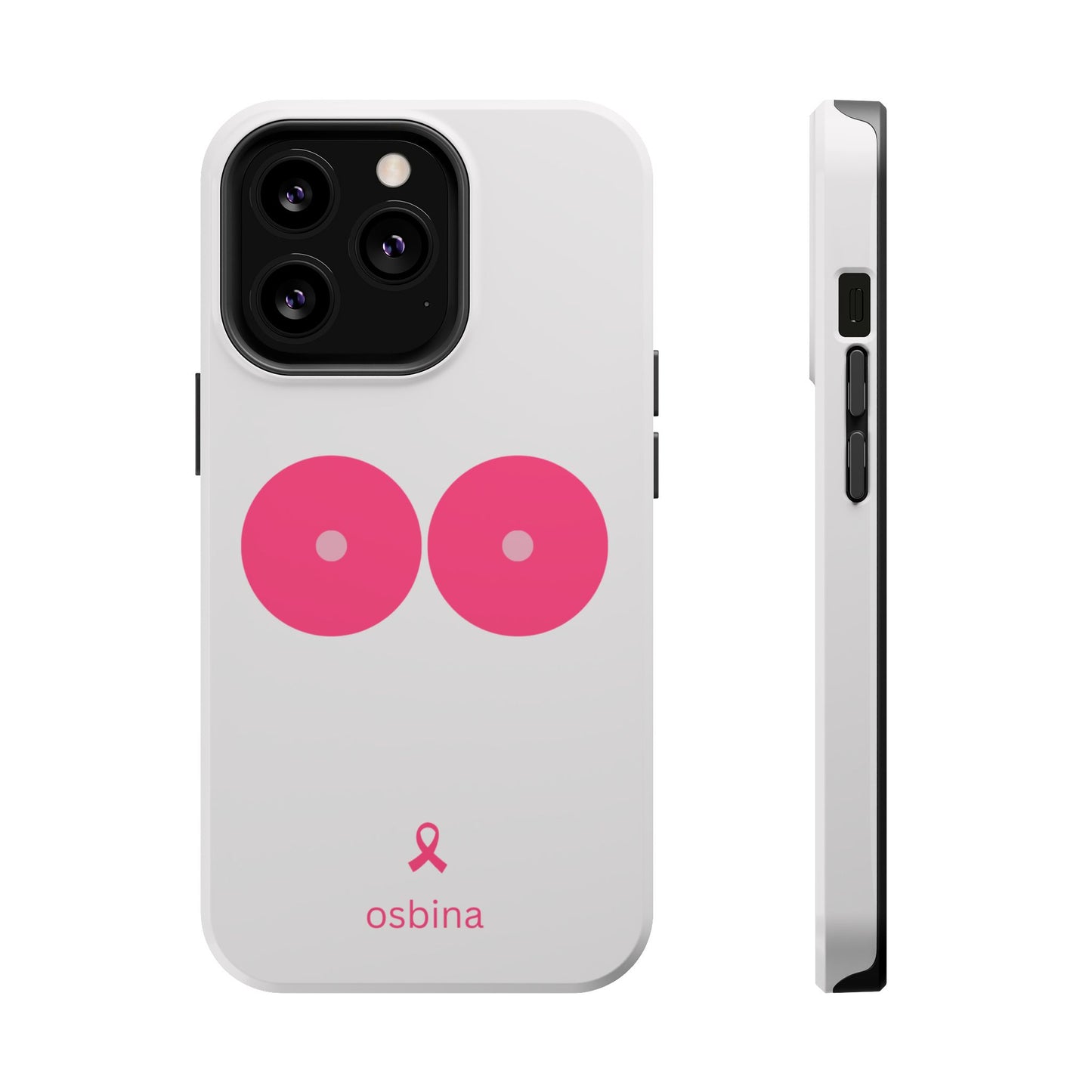osbina |  MagSafe compatible for iPhone | Limited Edition The Check Your Tatas Case in Light Pink + Soft Pink + Hot Pink | The Pink October Collection | Inspired By