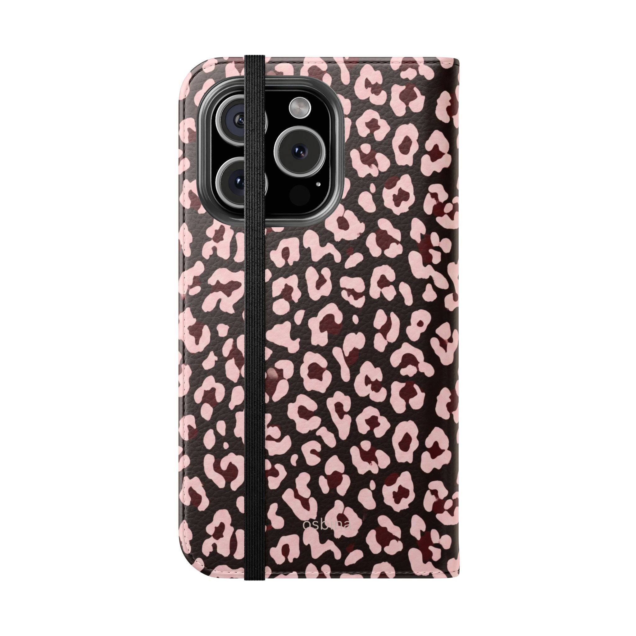 osbina | Wallet Flip Case for iPhone & Samsung | Chocolate Pink Leopard