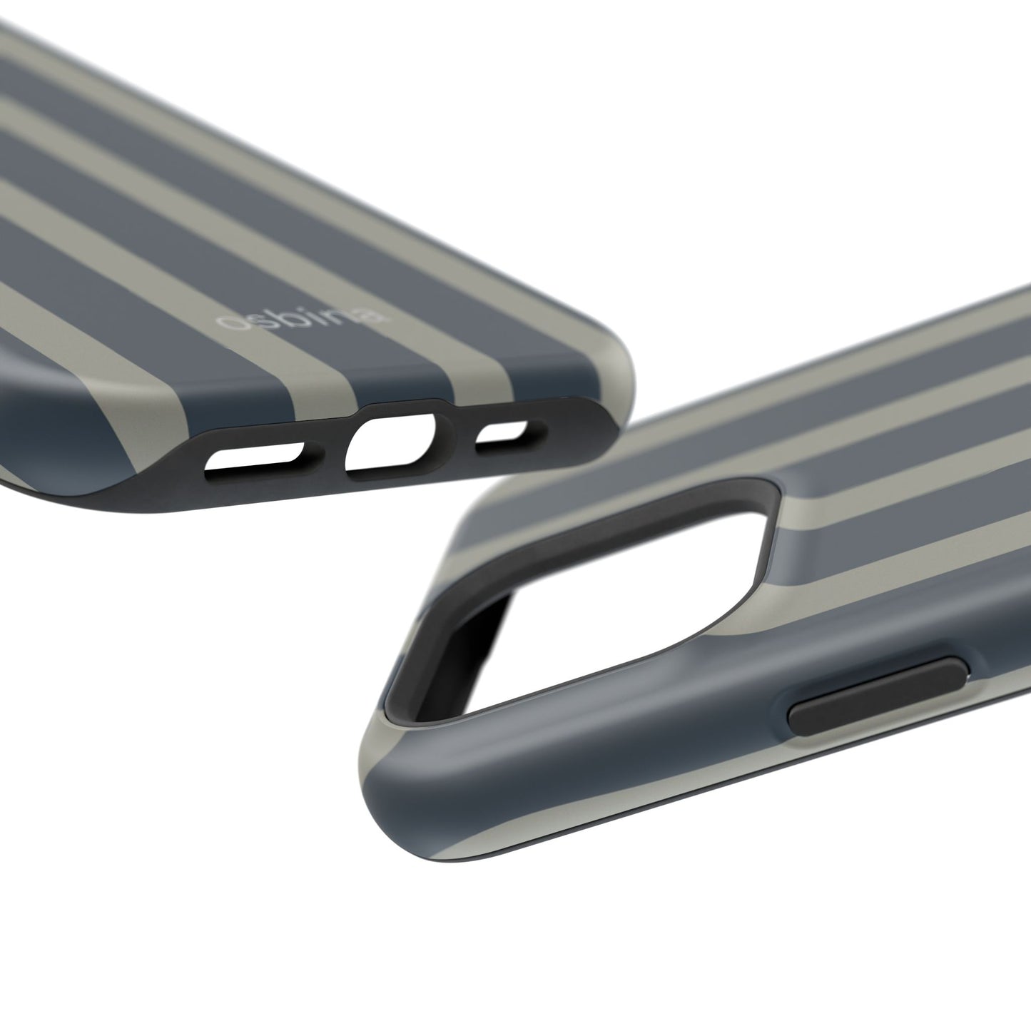 osbina | MagSafe compatible for iPhone | Grayhaven Navy & Gray Sophisticated Phone Case | Modern Muse Collection