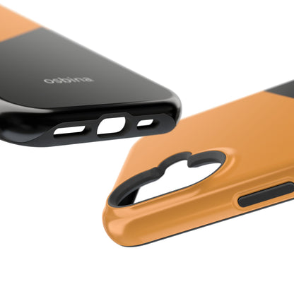 osbina | MagSafe Compatible for iPhone | Bold Moves Only — The Orange + Black Split Diagonal Case | The Season Collective