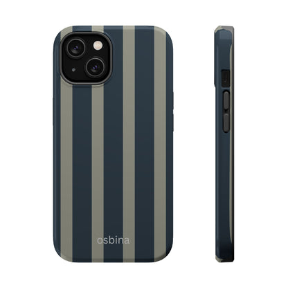 osbina | MagSafe compatible for iPhone | Grayhaven Navy & Gray Sophisticated Phone Case | Modern Muse Collection