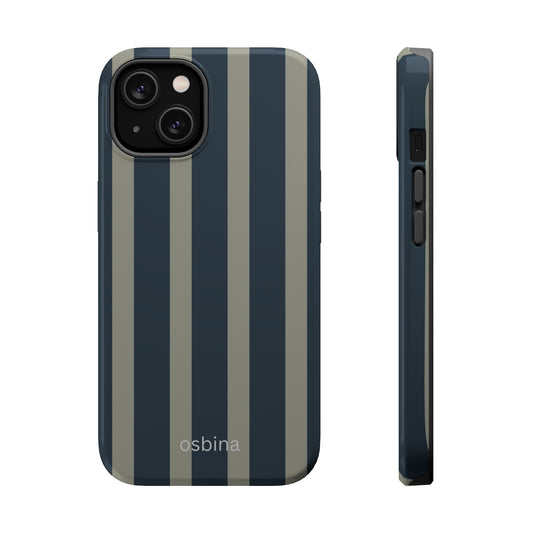 osbina | MagSafe compatible for iPhone | Grayhaven Navy & Gray Sophisticated Phone Case | Modern Muse Collection