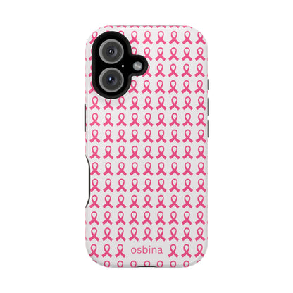 osbina |  MagSafe compatible for iPhone | Limited Edition The Side By Side Pink Ribbons Case in Light Pink + Soft Pink + Hot Pink | The Pink October Collection | Inspired By