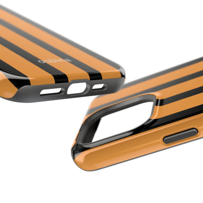 osbina | MagSafe Compatible for iPhone | The Statement Stripe Case in Black + Orange | The Season Collective