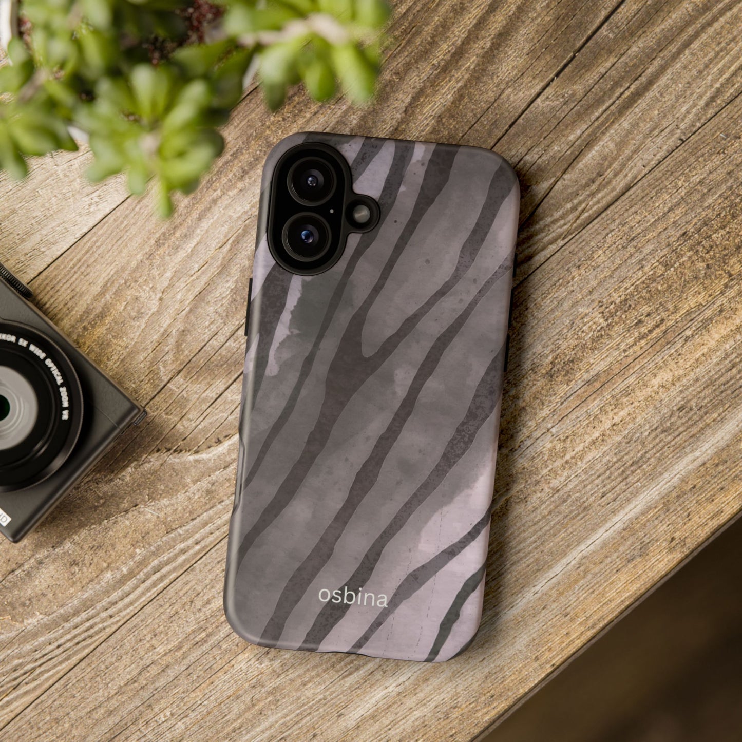 osbina | Stripes on Point — The Muted Gray + Black Tiger Case | The Season Collective