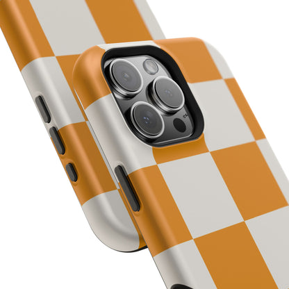 osbina | MagSafe Compatible for iPhone | Check You Out — The Orange + White Check Case | The Season Collective