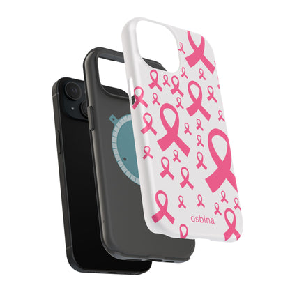 osbina |  MagSafe compatible for iPhone | Limited Edition Strength in Ribbons Case in Light Pink + Soft Pink + Hot Pink | The Pink October Collection | Inspired By
