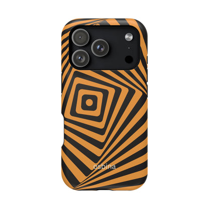 osbina | MagSafe Compatible for iPhone | Step Into the Zone — The Orange + Black Spiral Case | The Season Collective
