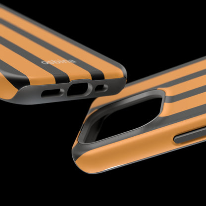osbina | MagSafe Compatible for iPhone | The Statement Stripe Case in Black + Orange | The Season Collective
