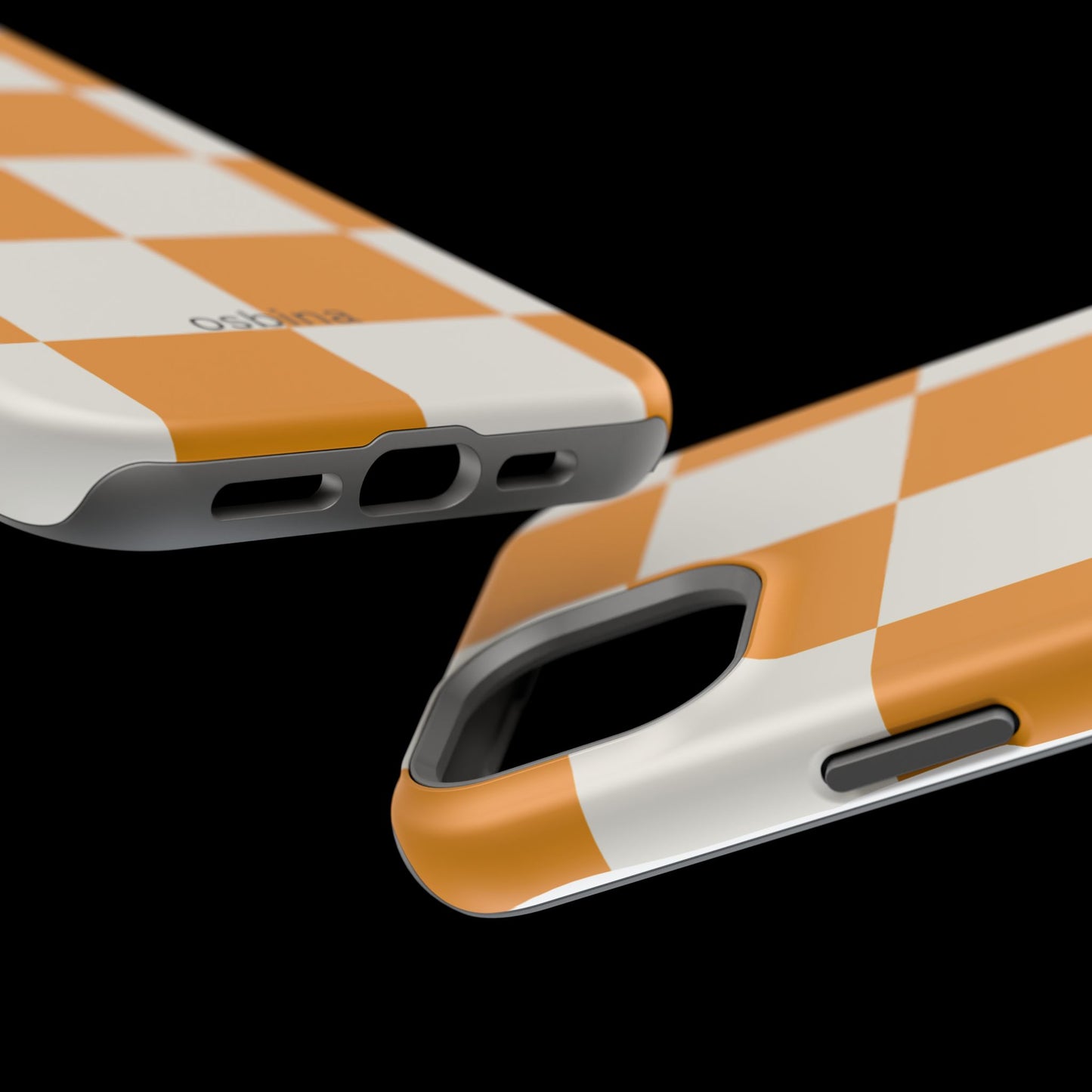 osbina | MagSafe Compatible for iPhone | Check You Out — The Orange + White Check Case | The Season Collective