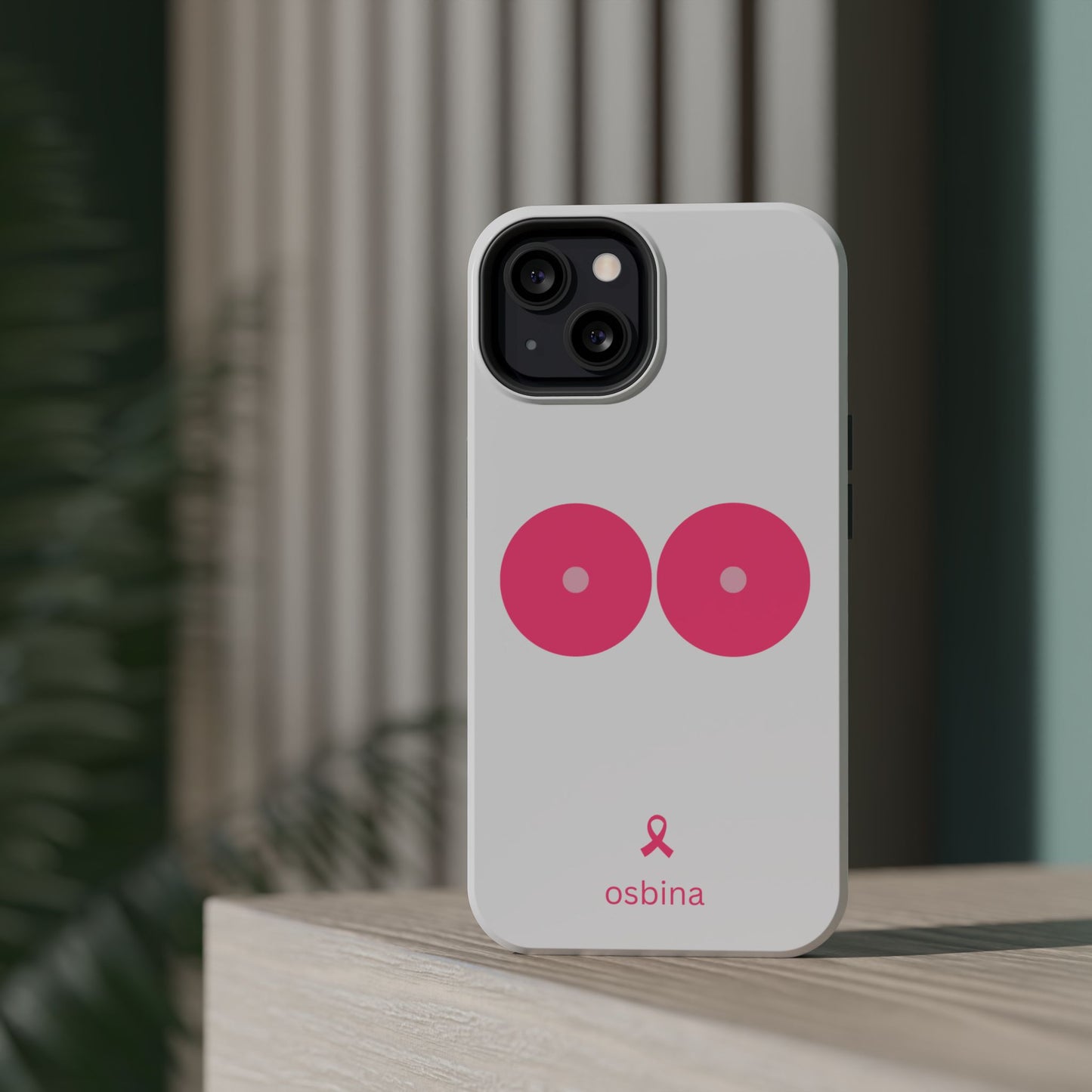 osbina |  MagSafe compatible for iPhone | Limited Edition The Check Your Tatas Case in Light Pink + Soft Pink + Hot Pink | The Pink October Collection | Inspired By