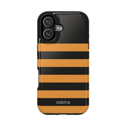 osbina | MagSafe Compatible for iPhone | The Horizon Stripe Case in Black + Orange | The Season Collective