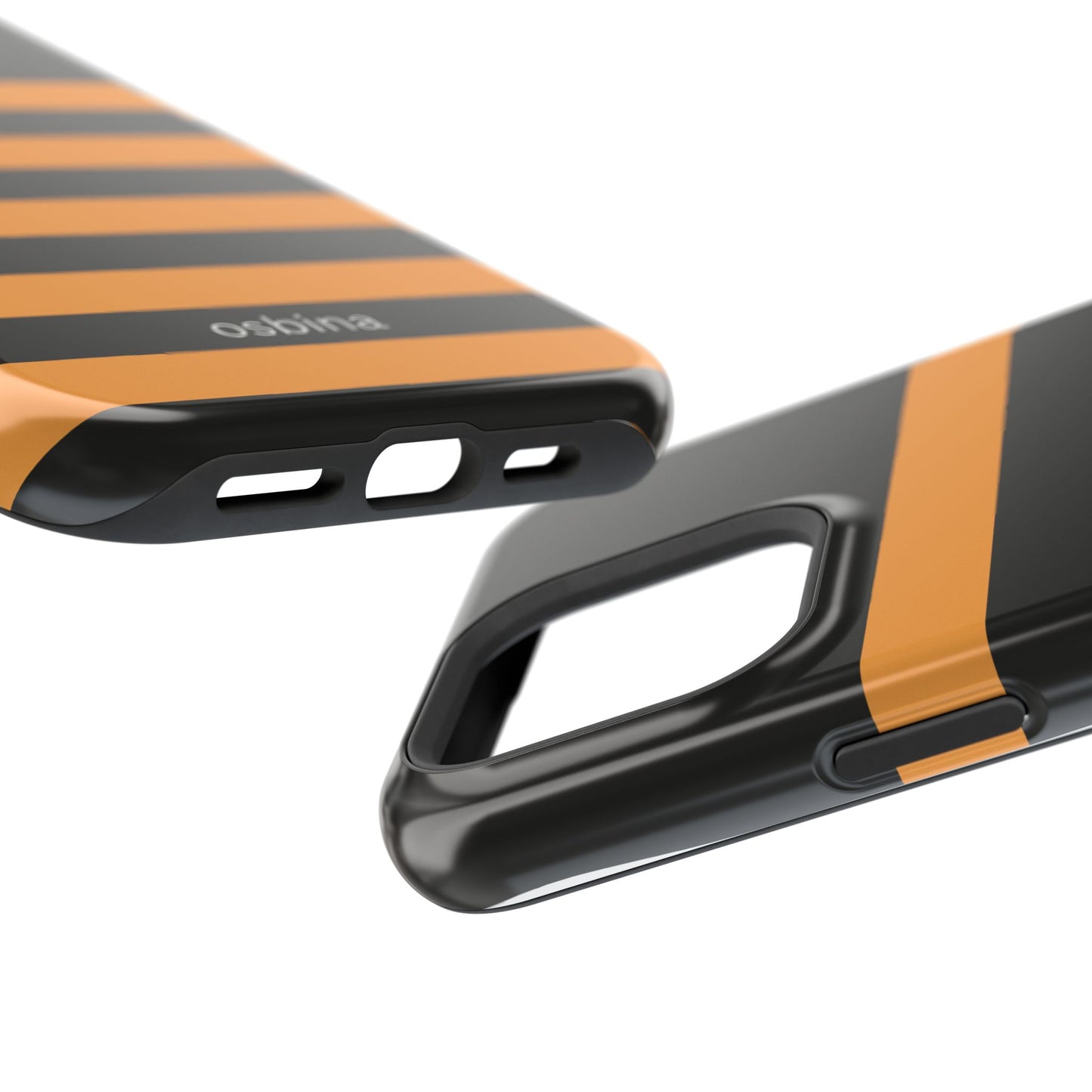osbina | MagSafe Compatible for iPhone | The Horizon Stripe Case in Black + Orange | The Season Collective