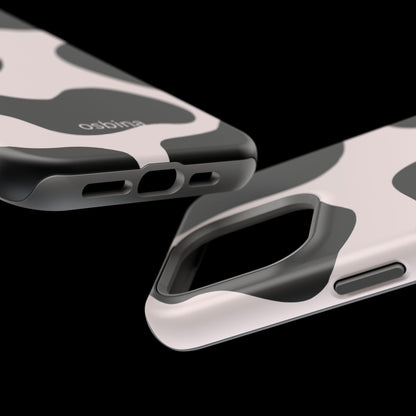 osbina | MagSafe compatible for iPhone | Prairie Chic Pink & Black Cow Print Phone Case | Modern Muse Collection