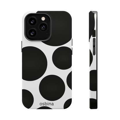osbina | MagSafe compatible for iPhone | The Noir Bubbles Phone Case | Modern Muse Collection