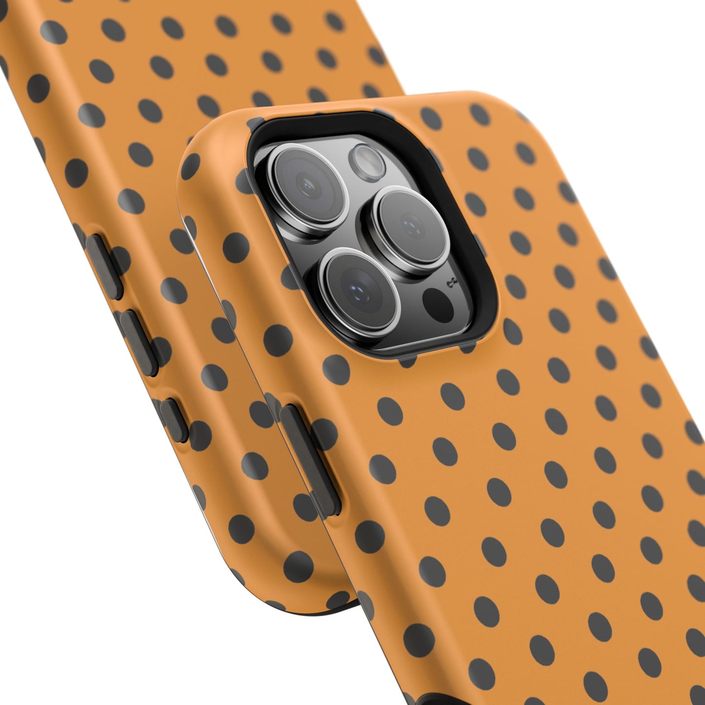 osbina | MagSafe Compatible for iPhone | Spot On Chic — The Orange + Black Polka Dot Case | The Season Collective