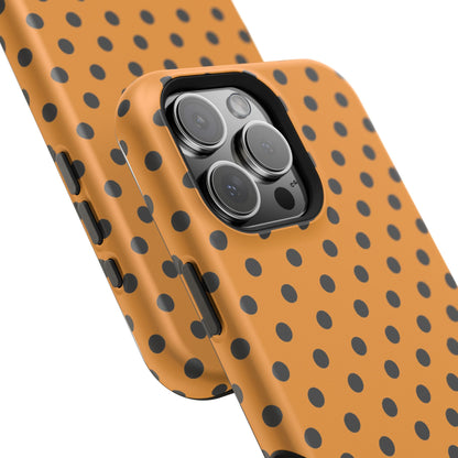 osbina | MagSafe Compatible for iPhone | Spot On Chic — The Orange + Black Polka Dot Case | The Season Collective