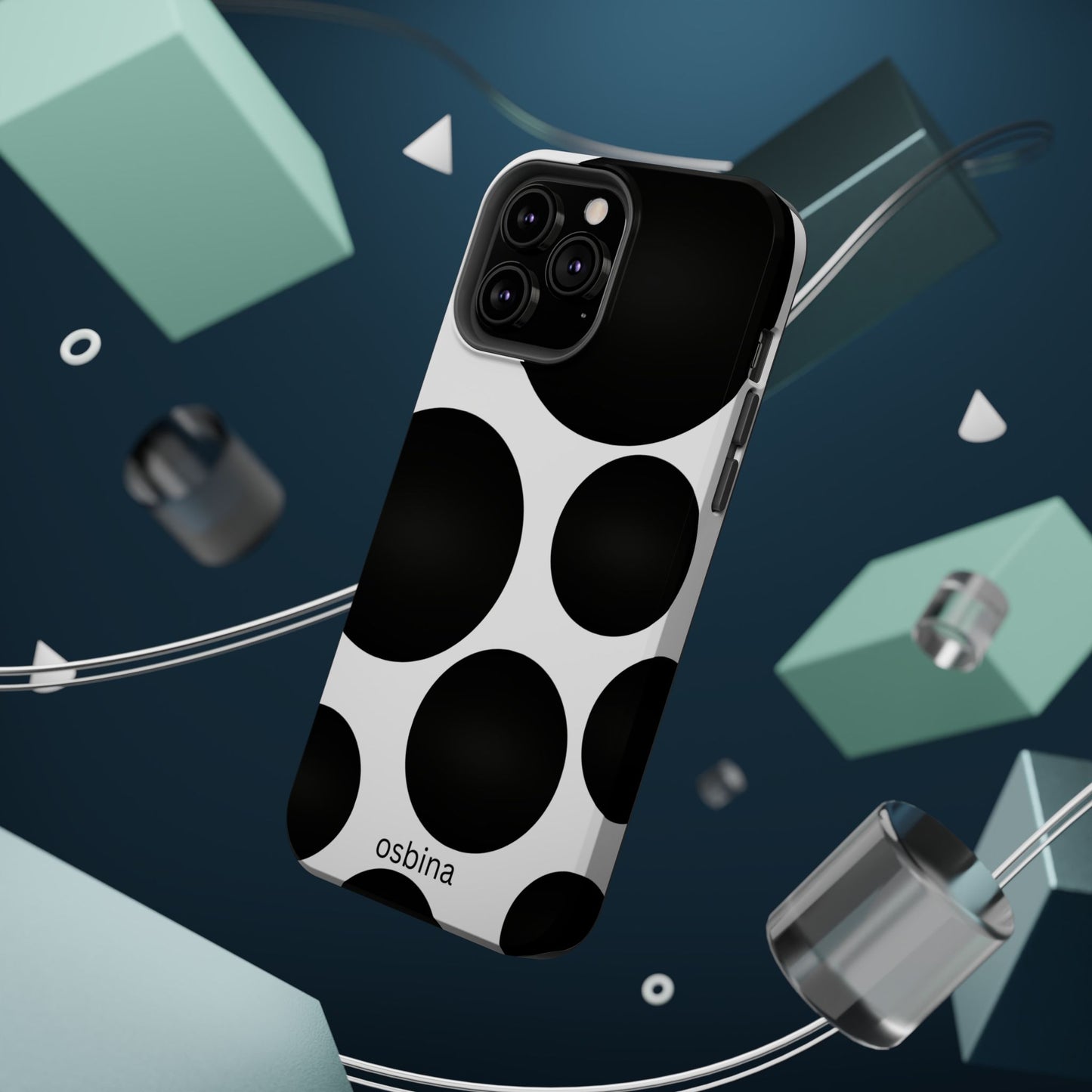 osbina | MagSafe compatible for iPhone | The Noir Bubbles Phone Case | Modern Muse Collection