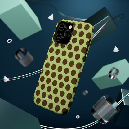 osbina | MagSafe compatible for iPhone | Chartreuse Cocoa Dots Phone Case | Color Edit Collection