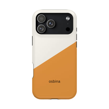 osbina | MagSafe Compatible for iPhone | Divide & Conquer — The Orange + White Split Diagonal Case | The Season Collective