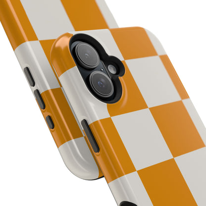 osbina | MagSafe Compatible for iPhone | Check You Out — The Orange + White Check Case | The Season Collective