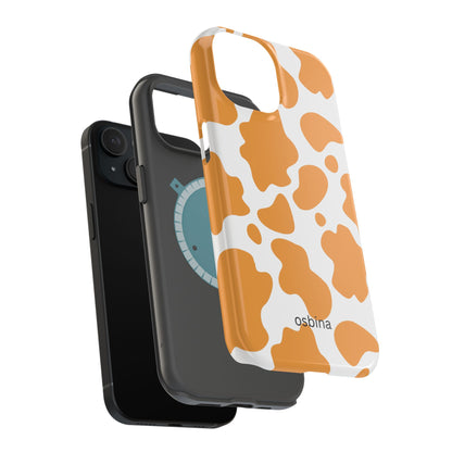 osbina | MagSafe Compatible for iPhone | Holy Cow, It’s Chic — The Orange Cow Print Case | The Season Collective