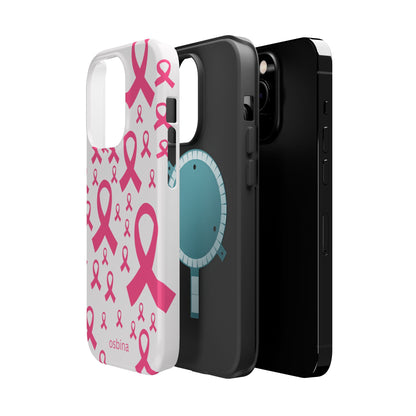 osbina |  MagSafe compatible for iPhone | Limited Edition Strength in Ribbons Case in Light Pink + Soft Pink + Hot Pink | The Pink October Collection | Inspired By